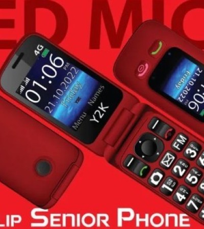 Y2K 4G翻盖老年手机（支持TPG SIMBA卡）（1年本地保修）