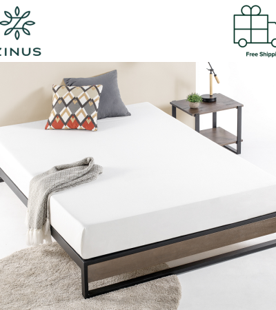 Zinus 10 inch Ironline Platform Bed Base Grey- Single , Super Single , Queen , King size