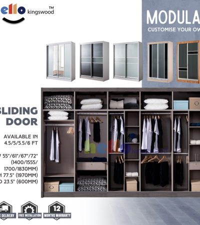 [Kingswood] Solid Plywood Customisable Modular Sliding Wardrobe Cupboard / Cabinet