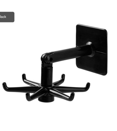 Homy 360°可旋转6钩衣架厨房小钩壁挂式挂钩自吸式厨房浴室挂钩架可调节多功能厨房挂钩